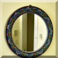 DM03. Roudn mirror with Deruta porcelain frame. 